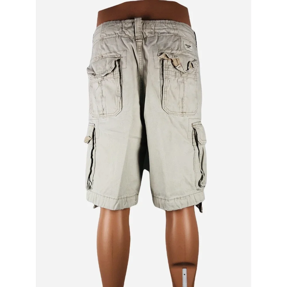 Abercrombie & Fitch Mens 32 Cargo Shorts Drawstring Twill Heavy Duty Distressed
